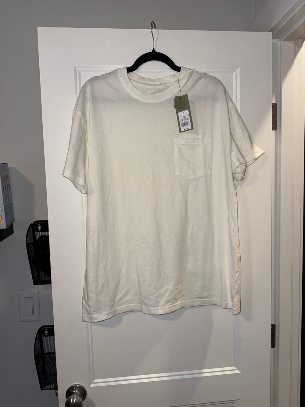 Goodfellow & Co Cream Short Sleeve Pocket Tee
